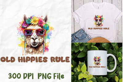 Old Hippies Rule Hippie Llama