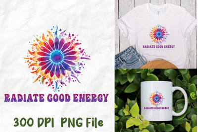 Radiate Good Energy Hippie Tie Dye Sun