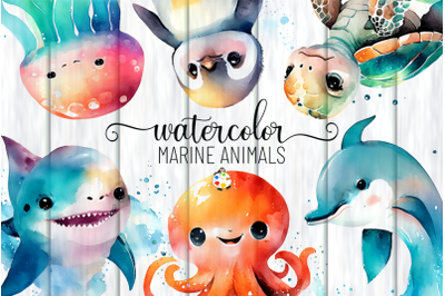 Watercolor Marine Animal Illustrations