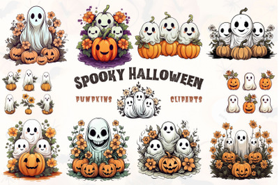 Spooky Halloween Pumpkins Clipart