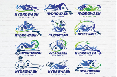 Professional Hydro wash svg template, Pressure Washing Logo, Soft wash