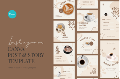 Vanilla Latte Simple Abstract Coffee Shop Instagram