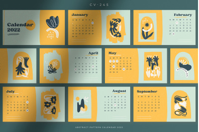 Yellowish Abstract Pattern Calendar 2022