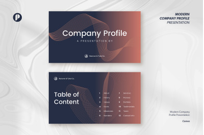 Orange Copper Modern Company Profile Presentation