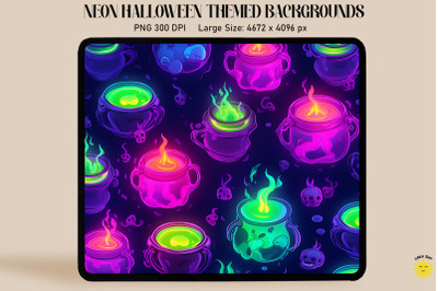 Neon Cauldrons Bubbling Halloween