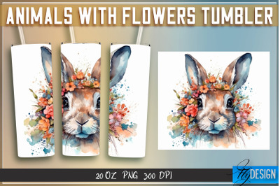 Animals with Flowers Tumblers | Wrap 20 oz v.1