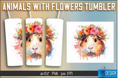 Animals with Flowers Tumblers | Wrap 20 oz v.1