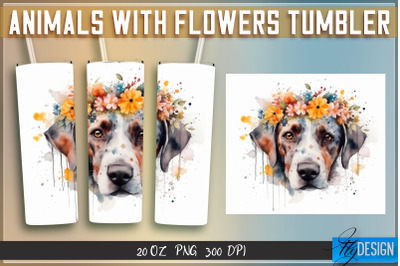 Animals with Flowers Tumblers | Wrap 20 oz v.1