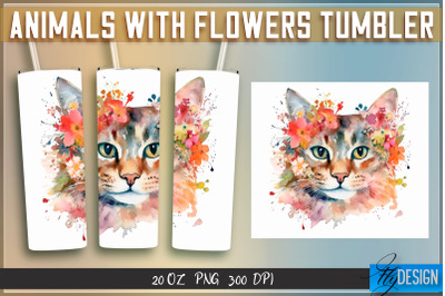 Animals with Flowers Tumblers | Wrap 20 oz v.1