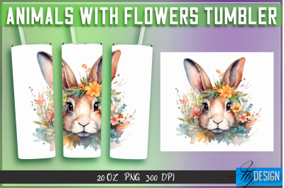 Animals with Flowers Tumblers | Wrap 20 oz v.2