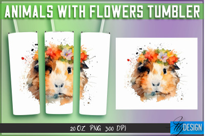 Animals with Flowers Tumblers | Wrap 20 oz v.2