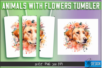 Animals with Flowers Tumblers | Wrap 20 oz v.2