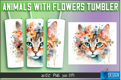 Animals with Flowers Tumblers | Wrap 20 oz v.2