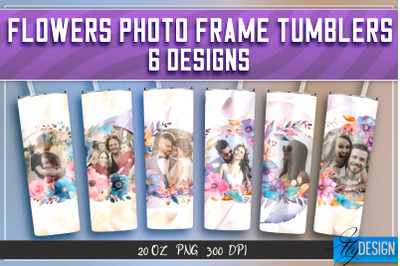 Flowers Photo Frame Tumblers | Photo Frame Wrap 20 oz v.2