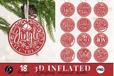 3D Inflated Christmas Ornament Bundle
