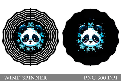 Winter Panda Wind Spinner. Cute Panda Spinner Design