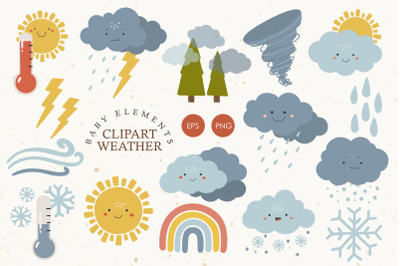 Weather clipart, Weather cute clipart