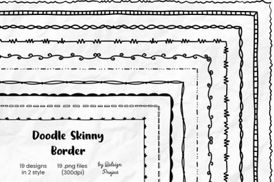 19 Doodle Skinny Border, Decorative Element