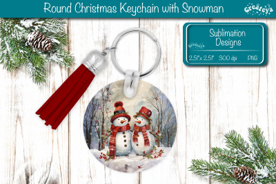 Round Keychain Sublimation Christmas PNG keychain template