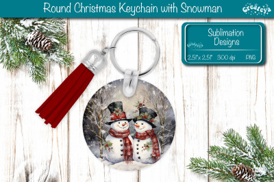 Round Keychain Sublimation Christmas PNG keychain template