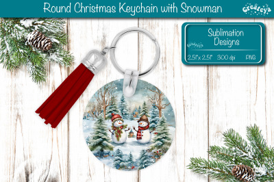 Round Keychain Sublimation Christmas PNG keychain template