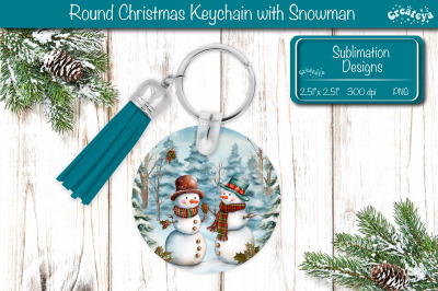 Round Keychain Sublimation Christmas PNG keychain template