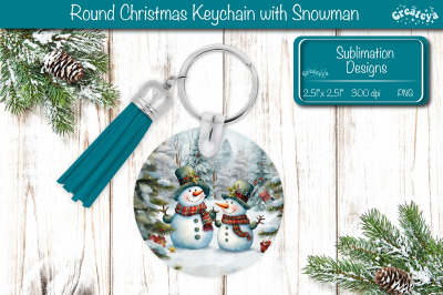 Round Keychain Sublimation Christmas PNG keychain template