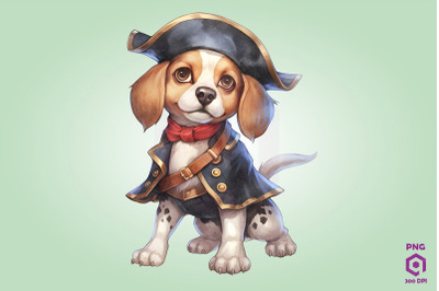 Beagle Pirate Dog Clipart