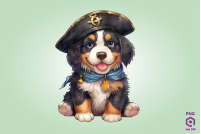 Bernese Mountain Pirate Dog Clipart