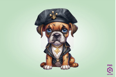 Boxer Pirate Dog Clipart