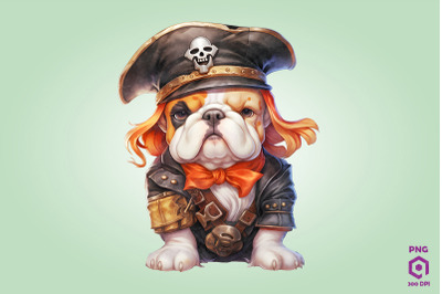 Bulldog Pirate Dog Clipart