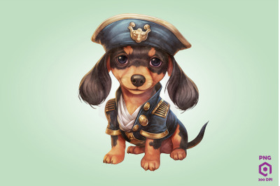 Dachshund Pirate Dog Clipart