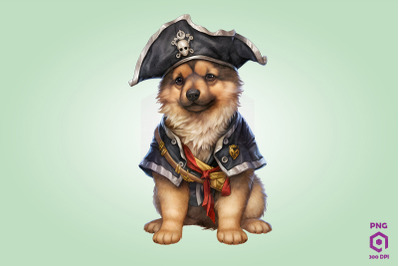 German Shepherd Pirate Dog Clipart