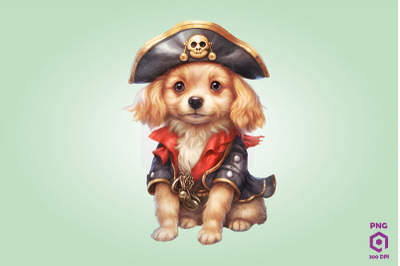 Golden Retriever Pirate Dog Clipart