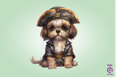 Shih Tzu Pirate Dog Clipart