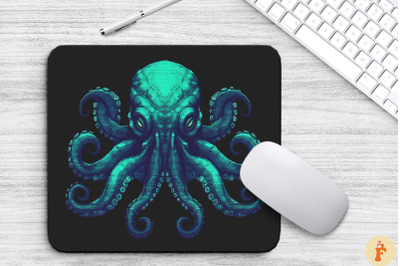 Dark Pixel Horror Octopus Mouse Pad