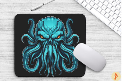 Scary Octopus Mascot Mouse Pad