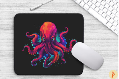 Deadly Artistic Octopus Logo Mouse Pad