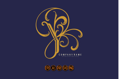 Modern elegance refreshed gold Y lettering monogram logo