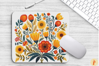 Beautiful Folk Flowers Mouse Pad