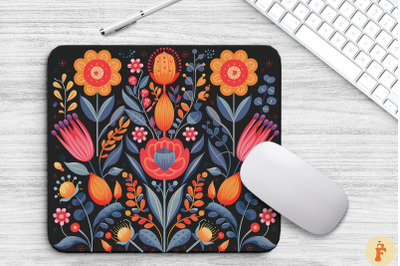 Beautiful Folk Flowers Mouse Pad