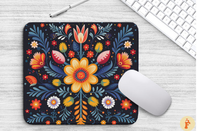 Beautiful Folk Flowers Mouse Pad