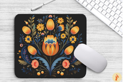 Beautiful Folk Flowers Mouse Pad