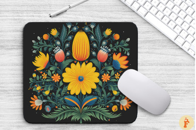 Beautiful Folk Flowers Mouse Pad