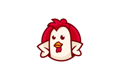 cartoon chicken vector template logo design