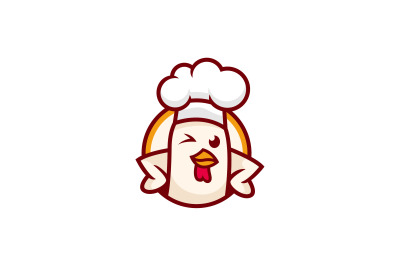 chicken chef vector template logo design