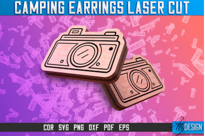 Camping Earrings Laser Cut SVG | Accessories Laser Cut SVG Design