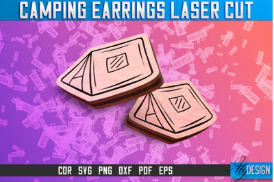 Camping Earrings Laser Cut SVG | Accessories Laser Cut SVG Design