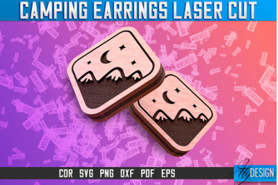 Camping Earrings Laser Cut SVG | Accessories Laser Cut SVG Design