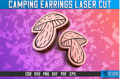 Camping Earrings Laser Cut SVG | Accessories Laser Cut SVG Design